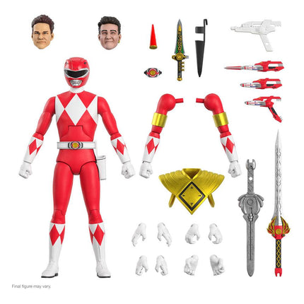 Red Ranger Mighty Morphin Power Rangers Ultimates Action Figure 18 cm