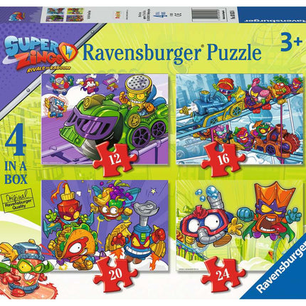 Super Zings Set 4 Puzzles 12 - 16 - 20 - 24 Pieces Ravensburger