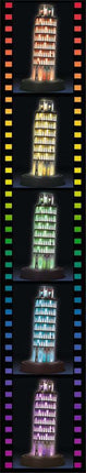 Turm des Pisa mit Lichtern 3D Nachtausgabenrätsels