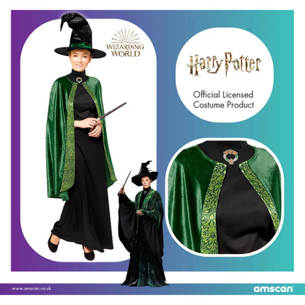 Professor McGonagall Mc Granitt Costume Carnevale Harry Potter Donna Adulti Fancy Dress