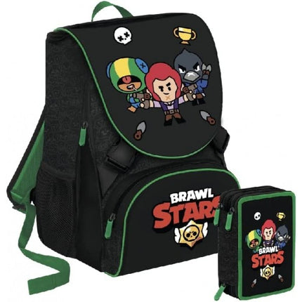 Uitbreidbare Brawl Stars School Backpack + 3 Zip School Pack Case