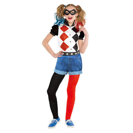 Harley Quinn Costume Deluxe Carnevale Bambina Roleplay Fancy Dress