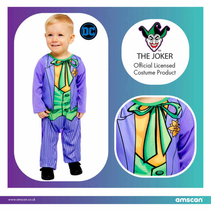 Joker Costume Baby Infanzia Carnevale Deluxe Fancy Dress