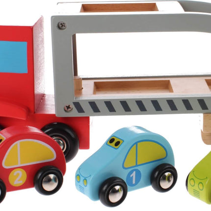 Camion trasporto auto con macchinine in legno (4203824152673)