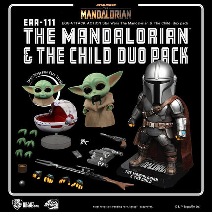 Star Wars The Mandalorian Egg Attack Figurki Mandalorianin i dziecko 7 - 17 cm