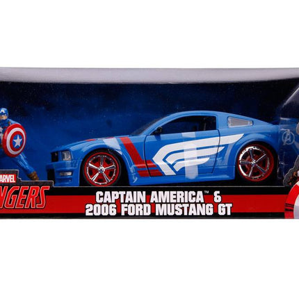 Ford Mustang GT 2006 Moulé sous pression Captain America Echelle 1/24 Marvel Hollywood Promenades