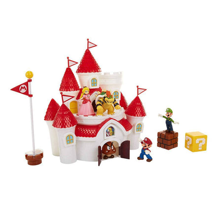 Castle Super Mario Playset Deluxe World of Nintendo DMushroom Kingdom Castle 5 characters