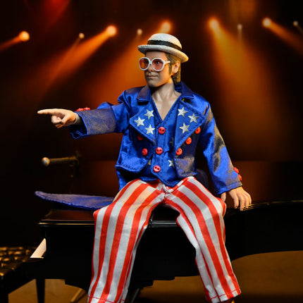 Elton John Figurka w ubraniu Live in '76 Deluxe Set 20cm NECA 18301