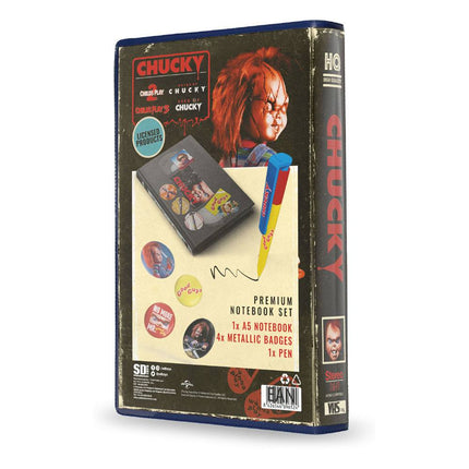 Chucky 6-Piece Stationery Set VHS Notebook and Pen