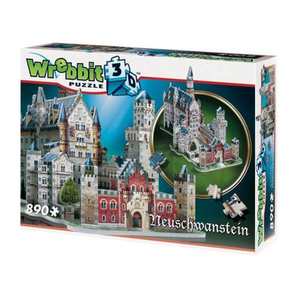 Zamek Neuschwanstein Wrebbit Zamki i katedry Puzzle 3D 890 elementów